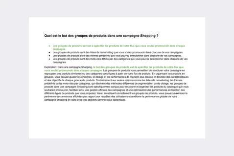 Réponses à l'Examen pour les Annonces Shopping Optimisées par l'IA de Google Ads preview